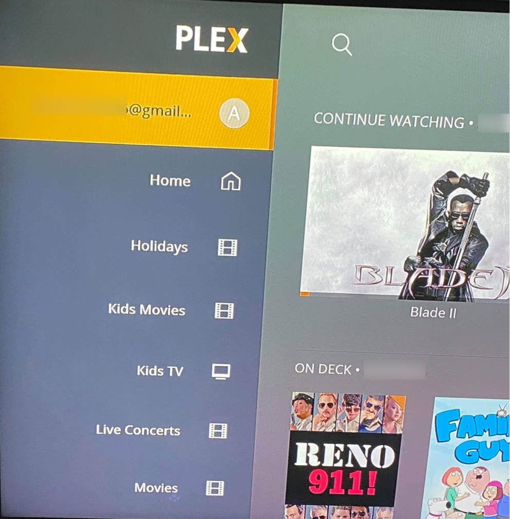 webOS Plex home screen menu