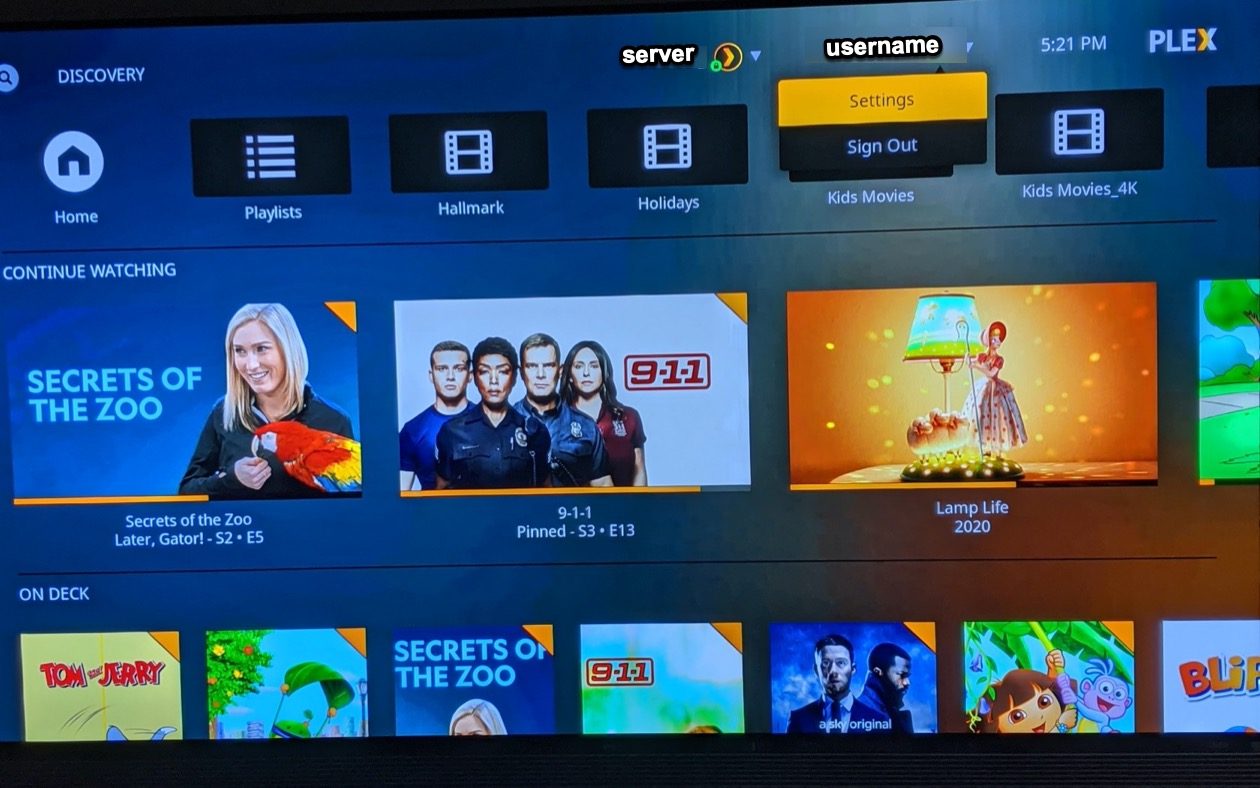 PlayStation Plex home screen