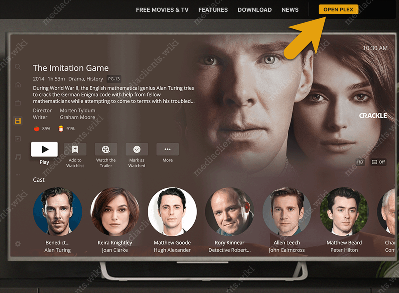 Open Plex button